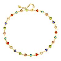 Bracelets en laiton, avec 2.36inch chaînes de rallonge, coeur, Placage de couleur d'or, bijoux de mode & pour femme, Longueur:Environ 15.35 pouce, Vendu par PC