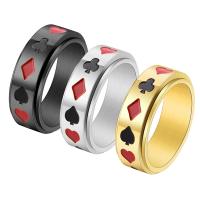 Stainless Steel Finger Ring 304 Stainless Steel Vacuum Ion Plating rotatable & Unisex & enamel 8mm US Ring Sold By PC