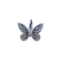 925 Sterling Silver Pendant, Butterfly, DIY, more colors for choice, 11x16mm, Sold By PC