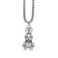 Titanium Steel Necklace with zinc alloy pendant Rabbit plated Unisex Length Approx 23.62 Inch Sold By PC