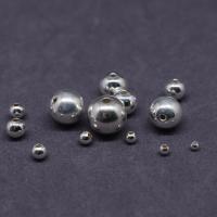 925 Sterling Silver Beads, Round, DIY & different size for choice, silver color, Sold By PC