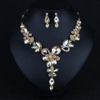 Crystal Jewelry Sets, Tibetan Style, with Crystal, plated, 2 pieces & for woman & with rhinestone, more colors for choice, 20x30mm, Length:Approx 18.89 Inch, Sold By Set