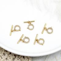 Brass Toggle Clasp, 18K gold plated, DIY & different styles for choice & micro pave cubic zirconia, Sold By PC