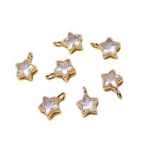 Cubic Zirconia Micro Pave Brass Pendant Star gold color plated & micro pave cubic zirconia & for woman Sold By Lot