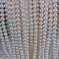 Perlas Redondas Freshwater, Perlas cultivadas de agua dulce, Bricolaje, Blanco, 8-9mm, Vendido para aproximado 15.75 Inch Sarta