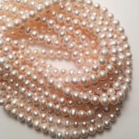 Runde ferskvandskulturperle Beads, Ferskvandsperle, du kan DIY, 7-8mm, Solgt Per Ca. 14.96 inch Strand