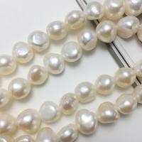 Perles nacres baroques de culture d'eau douce , perle d'eau douce cultivée, DIY, blanc, 9-10mm, Vendu par Environ 14.17 pouce brin