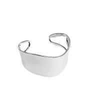 Iron Cuff Bangle irregular plated fashion jewelry & Unisex silver color 36mm Sold By PC