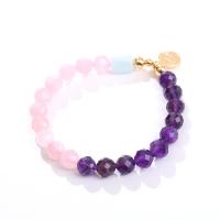 Gemstone Bracelets, Natural Stone, with Brass, handmade, fashion jewelry & for woman, Length:18 cm, Sold By PC
