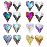 Crystal Pendants, Heart, plated, DIY, more colors for choice, 14x17mm, 12PCs/Bag, Sold By Bag