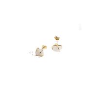 Brass Stud Earring, with Cats Eye, plated, fashion jewelry & for woman, 8-10MM, Sold By Pair