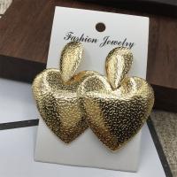 Zinc Alloy Drop Earrings Heart gold color plated for woman nickel lead & cadmium free 50-60mm Sold By Pair