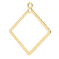 Hollow Brass Pendants, Rhombus, Unisex & double-hole, original color, nickel, lead & cadmium free, 23x25x1mm, Hole:Approx 1mm, Approx 1000PCs/Bag, Sold By Bag
