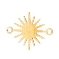 Mosaz Šperky Connector, Slunce, DIY & 1/1 smyčka, Původní barva, nikl, olovo a kadmium zdarma, 18x13x0.50mm, Otvor:Cca 1mm, Cca 999PC/Bag, Prodáno By Bag