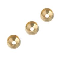Brass Beads Setting, Round, DIY, original color, nickel, lead & cadmium free, 5x5x2mm, Approx 1000PCs/Bag, Sold By Bag