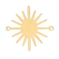 Mosaz Šperky Connector, Slunce, DIY & 1/1 smyčka, Původní barva, nikl, olovo a kadmium zdarma, 26.50x22.50x0.50mm, Otvor:Cca 0.5mm, Cca 1000PC/Bag, Prodáno By Bag