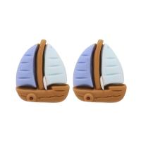 Earring Jewelry, Plastic, with Iron, Sail Boat, gold color plated, for woman, mixed colors, 19x16mm, Sold By Pair