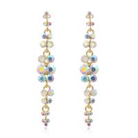 Rhinestone Earring Zinc Alloy gold color plated for woman & with rhinestone nickel lead & cadmium free Sold By Pair