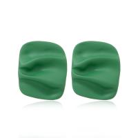 Zinc Alloy Stud Earring stoving varnish for woman green nickel lead & cadmium free Sold By Pair