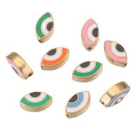 Fashion Evil Eye Jewelry Beads, 304 Stainless Steel, Vacuum Ion Plating, DIY & different styles for choice & enamel, more colors for choice, 14*7mm,14*8mm, 5PCs/Bag, Sold By Bag