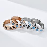 Titanium Steel Finger Ring, polished, Unisex & different size for choice & enamel, more colors for choice, 6mm, Sold By PC