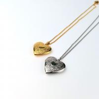 Кулон ожерелье, Нержавеющая сталь 304, с 1.97inch наполнитель цепи, Сердце, с фото медальон & Мужская, Много цветов для выбора, длина Приблизительно 17.72 дюймовый, 50ПК/сумка, продается сумка