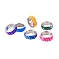 Stainless Steel Finger Ring, 316L Stainless Steel, with Resin, Donut, polished, fashion jewelry & Unisex & different size for choice & luminated, more colors for choice, 8mm, US Ring Size:7-11, Sold By PC