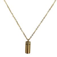 Titanium Steel Necklace, with 5cm extender chain, Column, Vacuum Ion Plating, fashion jewelry & for woman, more colors for choice, 6x12.40mm, Length:38.3 cm, Sold By PC
