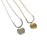 Titanstahl Halskette, mit Verlängerungskettchen von 5cm, flache Runde, Modeschmuck & für Frau, keine, 25x25mm, Länge 50 cm, verkauft von PC