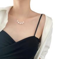 Naturlige ferskvands perle halskæde, Titanium Stål, med Ferskvandsperle, med 5cm extender kæde, Bean, mode smykker & for kvinde, flere farver til valg, Længde 39.2 cm, Solgt af PC