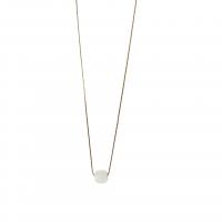 Titanstahl Halskette, mit Jade, mit Verlängerungskettchen von 5cm, Zylinder, Modeschmuck & für Frau, keine, 7.80x8.30mm, Länge:40.6 cm, verkauft von PC