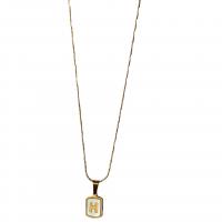 Titanstahl Halskette, mit Verlängerungskettchen von 5cm, Quadrat, Modeschmuck & für Frau, keine, 10.10x12mm, Länge 40 cm, verkauft von PC