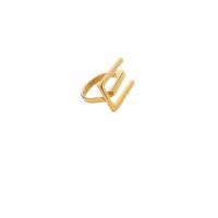 Пальцевидное Кольцо Титановой Стали, титан, ювелирные изделия моды & разный размер для выбора & Женский, Золотой, размер:6-9, продается PC