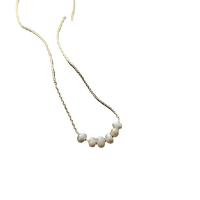 Collier de perles d'eau douce naturelles, Acier titane, avec perle d'eau douce cultivée, avec 5cm chaînes de rallonge, soja, bijoux de mode & pour femme, plus de couleurs à choisir, Longueur:38.3 cm, Vendu par PC