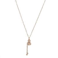 Collier d'acier titane, avec 5cm chaînes de rallonge, calebasse, bijoux de mode & pour femme, doré, 7.70x11.90mm, Longueur:38.6 cm, Vendu par PC