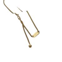 Naszyjnik ze stali tytanu, Titantium stali, ze 5cm przedłużeniami łańcuszka, biżuteria moda & dla kobiety, złoty, długość 46 cm, sprzedane przez PC