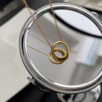 Titanium Steel Necklace with 5cm extender chain Donut Vacuum Ion Plating fashion jewelry & for woman golden Length 41.4 cm Sold By PC