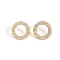 Cubic Zirconia Micro Pave Brass Earring plated micro pave cubic zirconia & for woman 20mm Sold By Pair