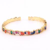Cubic Zirconia Micro Pave Brass Bracelet real gold plated & micro pave cubic zirconia & for woman Sold By PC