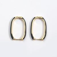 Messing Leverback Ohrring, vergoldet, für Frau & Emaille, keine, 19x12.80mm, verkauft von Paar