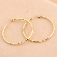 Brass Hoop Earring real gold plated fashion jewelry & for woman gold 35mm Sold By Pair