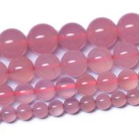 Pink Agate Beads, Round, natural, different size for choice, Grade AAAAAA, Hole:Approx 1mm, Sold Per Approx 14.5 Inch Strand