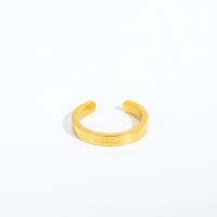 Палец кольцо из нержавеющей стали, Нержавеющая сталь 304, 18K золотым напылением, Мужская & регулируемый & с письмо узором, Много цветов для выбора, размер:6-8, продается PC