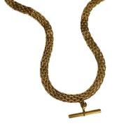 Collier d'acier titane, avec 1.97inch chaînes de rallonge, Plaqué d'or 18K, bijoux de mode & unisexe, plus de couleurs à choisir, Longueur:Environ 17.7 pouce, Vendu par PC