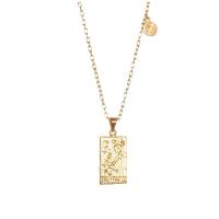 Titanstahl Halskette, mit Verlängerungskettchen von 1.97inch, 12 Zeichen des Sternzeichens, 18 K vergoldet, unisex & Oval-Kette, keine, Länge:ca. 17.7 ZollInch, verkauft von PC