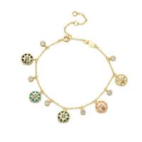 Gemstone Bracelets, Brass, with Gemstone, Eight Point Star, 18K gold plated, for woman & with rhinestone, more colors for choice, 10mm, Length:Approx 8.3 Inch, Sold By PC