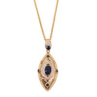 Evil Eye Jewelry Necklace, Brass, Geometrical Pattern, 18K gold plated, cross chain & for woman & with rhinestone, more colors for choice, nickel, lead & cadmium free, 15x39mm, Length:Approx 15.7-17.7 Inch, Sold By PC