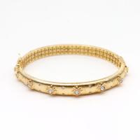 Brass Bracelet & Bangle, 18K gold plated, adjustable & for woman & with rhinestone, more colors for choice, nickel, lead & cadmium free, 62x7mm, Sold By PC