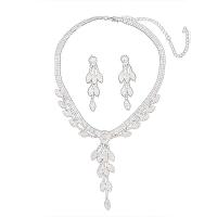 Rhinestone Jewelry Sets Zinc Alloy plated 2 pieces & for woman & with rhinestone Length Approx 18.89 Inch Sold By Set