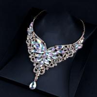 Crystal Jewelry Sets Zinc Alloy with Crystal plated for woman & with rhinestone multi-colored Length Approx 18.89 Inch Sold By PC